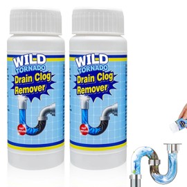 Sink and Drain Cleaner Powder Kit, Fast-Acting Clogged Pipe Opener for Kitchen Bathroom Pipes and Floor Drains - Drain Clog Remover for Routine Home Plumbing Maintenance (2PCS)