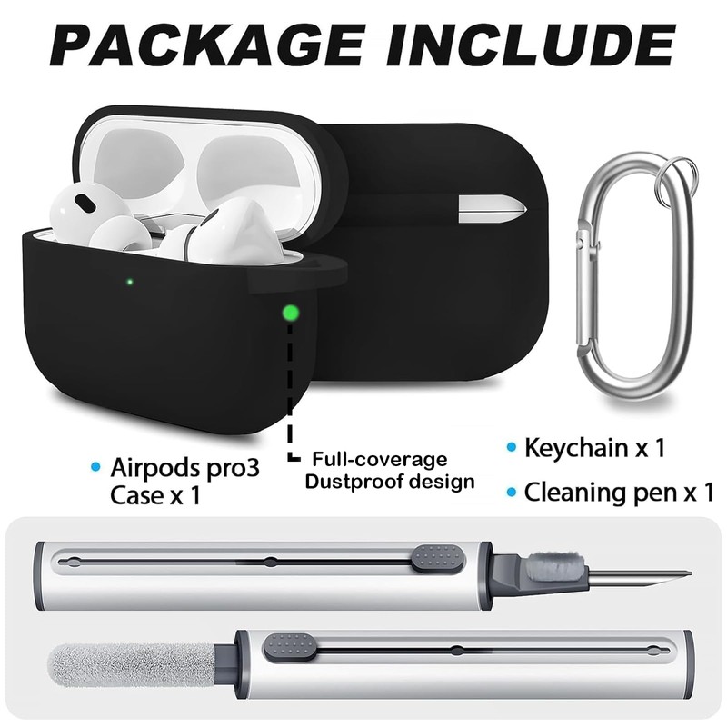 Woyinger for AirPods Pro 3 Case with Cleaner Kit, Soft