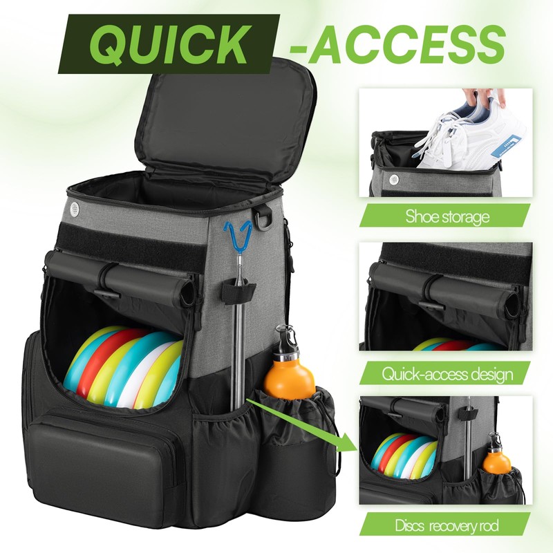 UNIHIMAL Disc Golf Bag, Heavy Duty 600D Polyester, Disc Golf