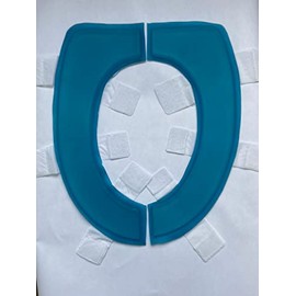 Semi Liquid Polymer Gel Toilet Seat Cushion - Extra Strength Ez Velcro Attachment-Gel Commode Cushion -Version 2- Elongated or Round (Elongated)