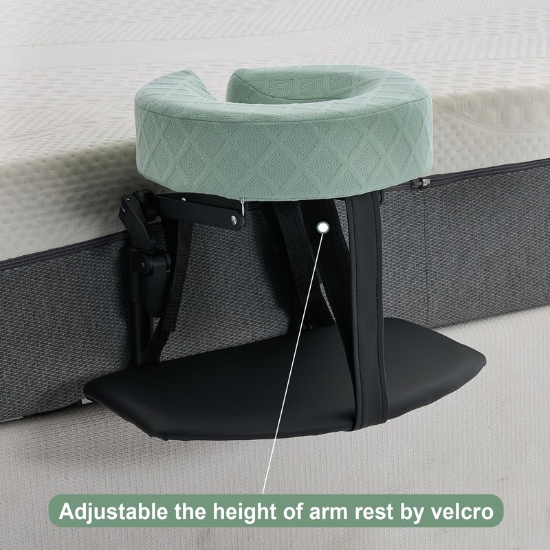 Massage Headrest for Bed with Arm Rest, Adjustable Massage Face
