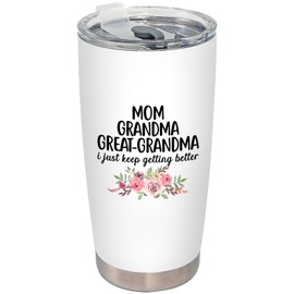 BEHIFL Tumbler Mothers Day Best Gifts For Grandmother Mom Grandma Great Grandma Travel Coffee Cup Stainless Steel Tumblers With Lid and Straw 20oz