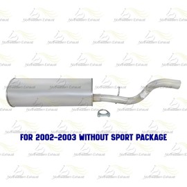 Northeastern Exhaust | Stainless Steel Muffler with Tail Pipe Exhaust System Kit Compatible for 2002-2005 Ford Explorer 4.0L | Free Clamps Included | Automotive Replacement Part
