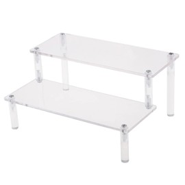 Ailunate Display Stand Figure Case Collection Case Acrylic Clear Case (2 Tier Width 20 cm)