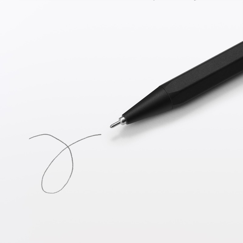 MUJI Aluminum Hex Ballpoint Pen, Black, 0.7mm, Needle Type 23079945