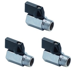 HongBoW Hardware 3 Pcs 3/8" Brass Mini Ball Valve NPT Female x Male Shut-Off Valve