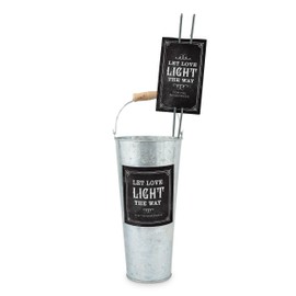 Weddingstar Wedding Sparkler Send-Off Kit with 3 Galvanized Tin Buckets | 6 Stickers and 60 Tags - Let Love Light The Way