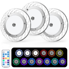 BlueFire Upgrade 600LM RV Lights Interior, RV Ceiling Dome, 3 Color Temperatures,8 Multi-Color Side Lights, Fixture with Dimmer Switch for Cabinet Camper Van Truck Boat (Multicolor-3 Pack)