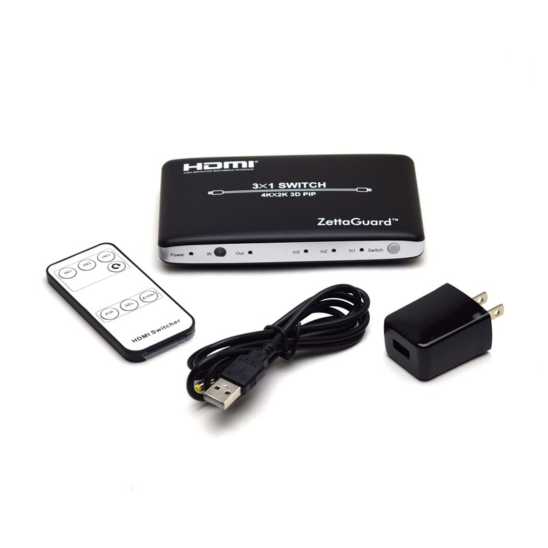 Zettaguard - Conmutador HDMI con Control Remoto inalámbrico Pip e