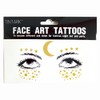 Face Tattoo Sticker Metallic Shiny Temporary Water Transfer Tattoo for