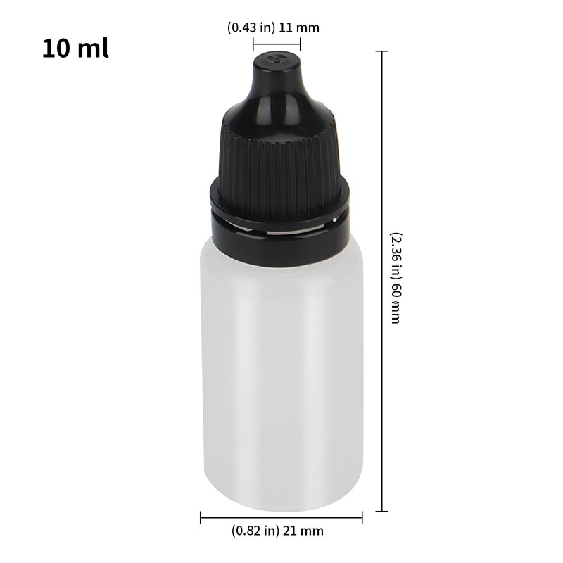 KEILEOHO 200 PCS 10ml Black Empty Dropper Bottles, Eye Empty
