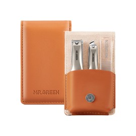 MR.GREEN 3pcs Nail Clippers Set, German Stainless Nail Clippers with Nail File, Anti Splash Nail Clippers with Catcher, Professional Finger&Toe Nail Clippers with Exquisite Leather Case for Men &Women