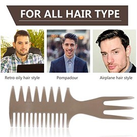 Peine para Cabello Hombre, Peines para el Cabello, 6.0  2.0inch Herramienta de Peluquería Para Hombres Con Dientes Anchos Y Mango antideslizante Para 