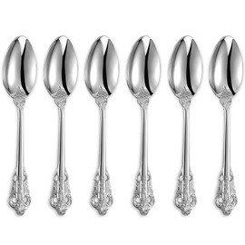 KEAWELL Luxurious 5.1-Inch Espresso Spoons Set - 6 Pieces - Mini Coffee Spoon, 18/10 Stainless Steel - Gorgeous Design with Exceptional Mirror Polished Finish (Silver)