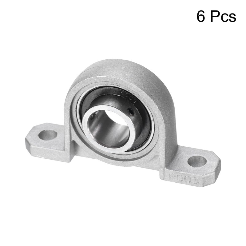 sourcing map 6 Pcs KP003 Pillow Block Bearing 17mm Bore