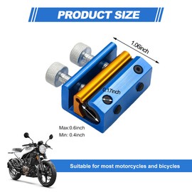 MUQIDA Cable Lubricator, Aluminum Double-Headed Wire Luber Tool for Brake Line Lubrication, Cable Luber Oiler Twin Clamp for Motorcycle Scooter Bike ATV, Motorcycle Accessories (Blue ＆ Golden)