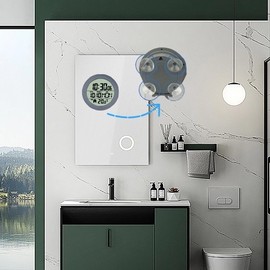 Lancoon Digital Shower Clock with LCD Display, Waterproof Silent Wall Decoration, Suction Cup with 4 Suction Cups, Shows Time Temperature Date Weekday for Bathroom Living Room Bedroom