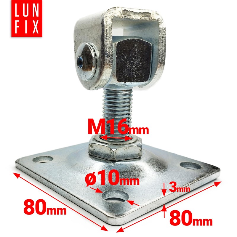 Gate Hinge Adjustable Galvanised Gate Hinges with Mounting Plate 80