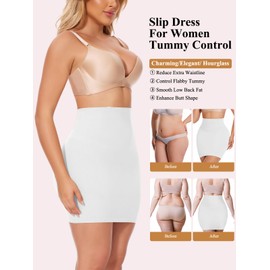 JOYSHAPER Shapewear Dress Slip for Under Dresses Half Slip Tummy Control High Waist Seamless Slip Skirt Body Shaper