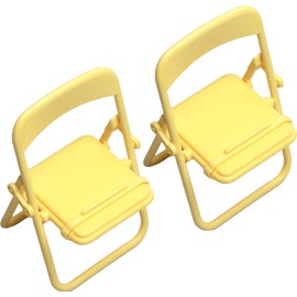 Audiophile Pipe Chair Smartphone Stand Foldable Compact Lightweight Yellow 2 Piece