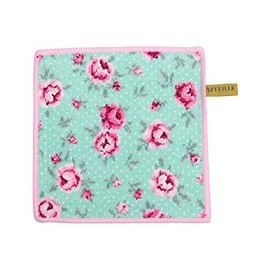 FEILER Handkerchief Towel, 9.8 inches (25 cm), Monpuchi Green/Candy Pink, Wash Cloth Towel