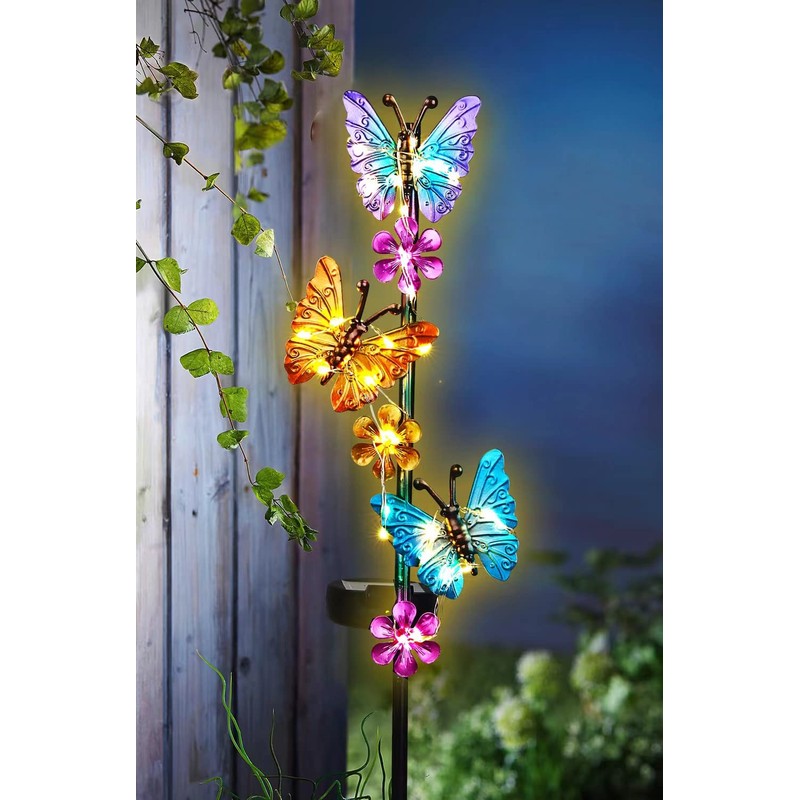 Solar Lights Outdoor Waterproof Garden Butterfly Light Decorative Solar Stake