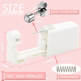 Ear Piercing Kit, CINRA 8 Pack Ear Piercing Gun Kit Disposable Ear Piercings Kit Painless Ear Piercing Gun Tool with Built-in Ear Studs for Piercing Supplies