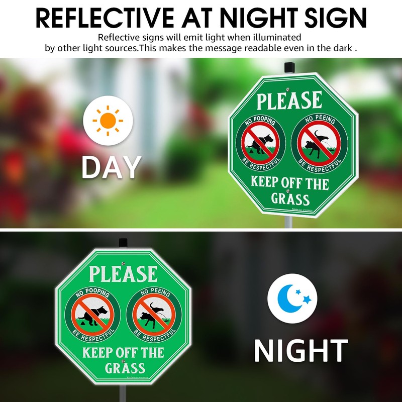 Faittoo No Peeing No Pooping Dog Sign with 36" Stake