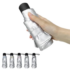 HEXSOLID Mini 7inch UPF 50+ Sun Umbrella UV Protection UV Parasol Umbrella for SunTravel Compact for Rain Waterproof And Wind Resistant Sun Blocking