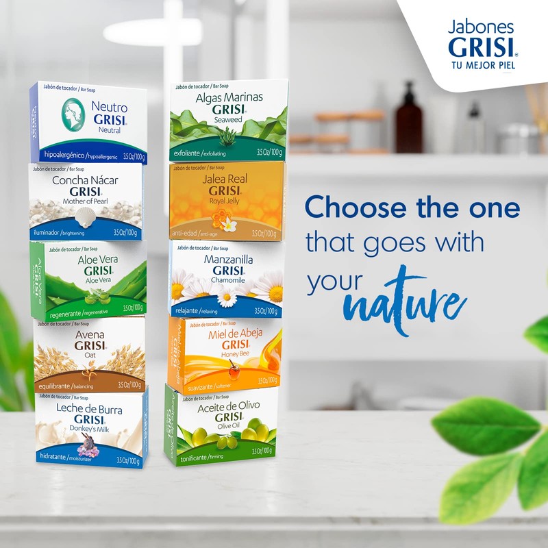 Grisi Seaweed Soap, Cleansing and Exfoliating Soap with Seaweed, Helps