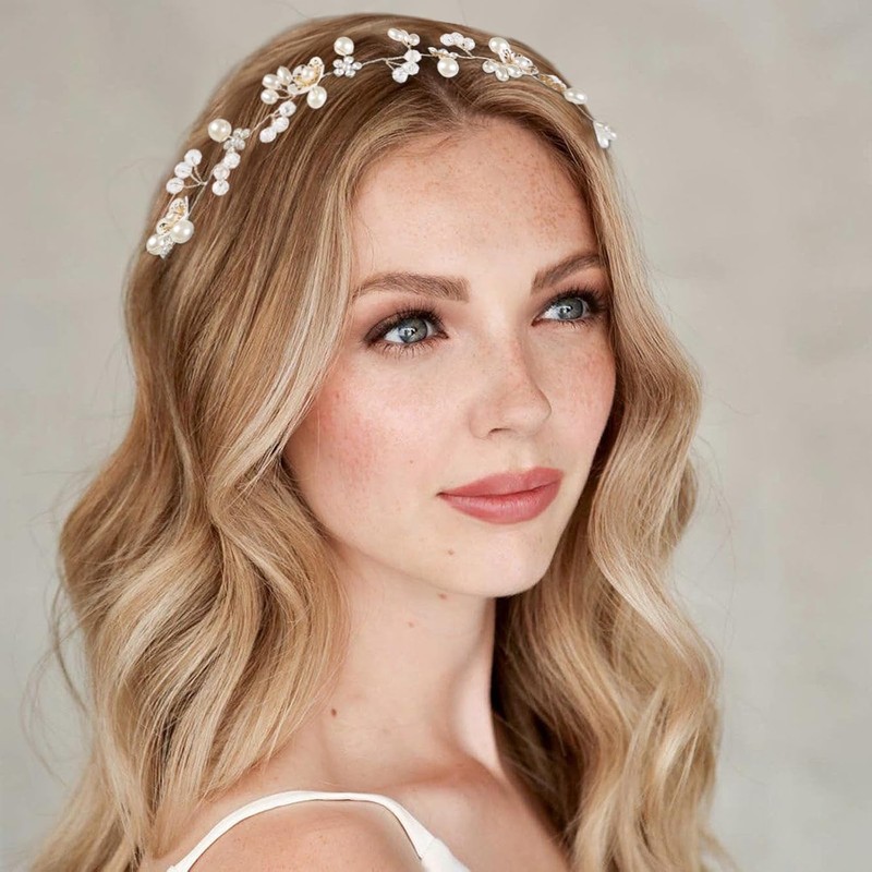 WOVOWOVO Flower Girl Hair Accessory for Wedding, Flower Girl Crown