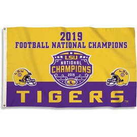 BSI PRODUCTS, INC. LSU Tigers 2019 Champions 3x5 Flag with Metal Grommets Outdoor House Banner Louisiana State University