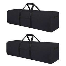 48 Inch Travel Duffle Bag Extra Large Sport Equipment Duffel Bags with 2-way Lockable Zippers(Black 48inch 2Pack)