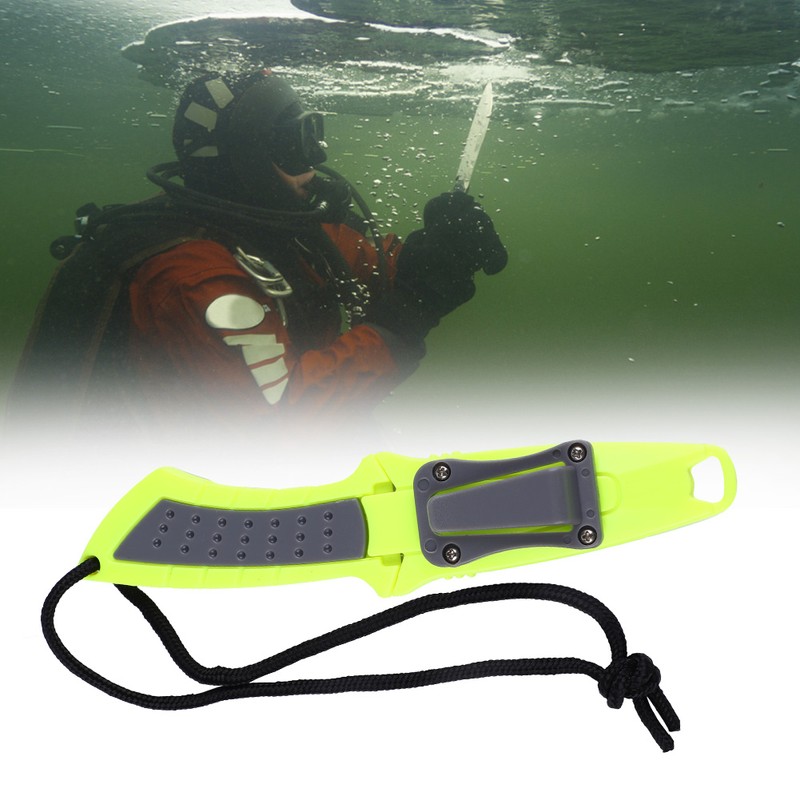 KEEP DIVING Stainless Steel Professional Scuba Fixed Blade Knife Yellow