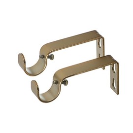 Ivilon Fixed Brackets for Curtain Rods - for 7/8 or 1 Inch Rods. Set of 2 - Warm Gold