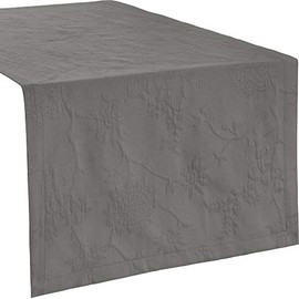 Erwin Müller Table Linen, Table Runner with Jacquard Pattern, Arnsberg Series, Anthracite, Size 40 x 170 cm, Robust Fabric, Easy to Iron and Durable, with High-Quality Envelope Hem (Other Colours,