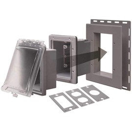 TayMac MR420CG 1-Gang Recessed Enclosure Extra Duty, 6-in-1 Nonmetallic Weatherproof in-Use Cover, Horizontal/Vertical, Gray