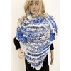 Wool Blend Hand Knitted Triangle Scarf Shawl Wrap -SKU ANC59702-1