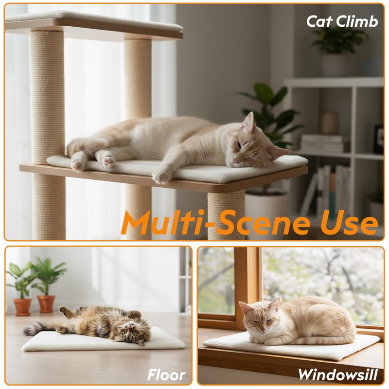 FunFurry Self Warming Cat Bed, Heating Cat Pad, Extra Soft