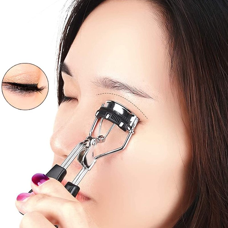 2 Pcs Eyelash Curler with Comb Stainless Steel Eye Lash
