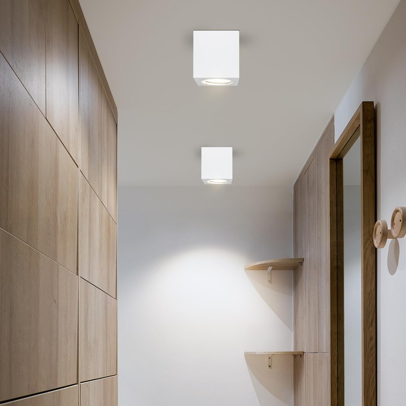 ZMH Surface-Mounted Spotlight GU10: Surface-Mounted Spotlight Square Ceiling Spotlights Ceiling