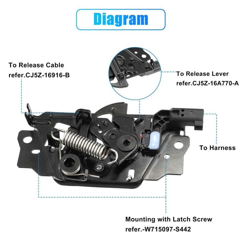 X AUTOHAUX Car Engine Hood Latch Lock for Ford Escape