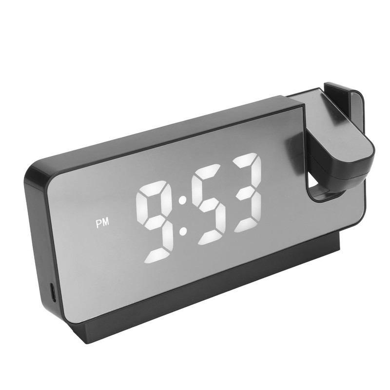Projection Alarm Clock Time Date Temperature Display 180 Degree Wide