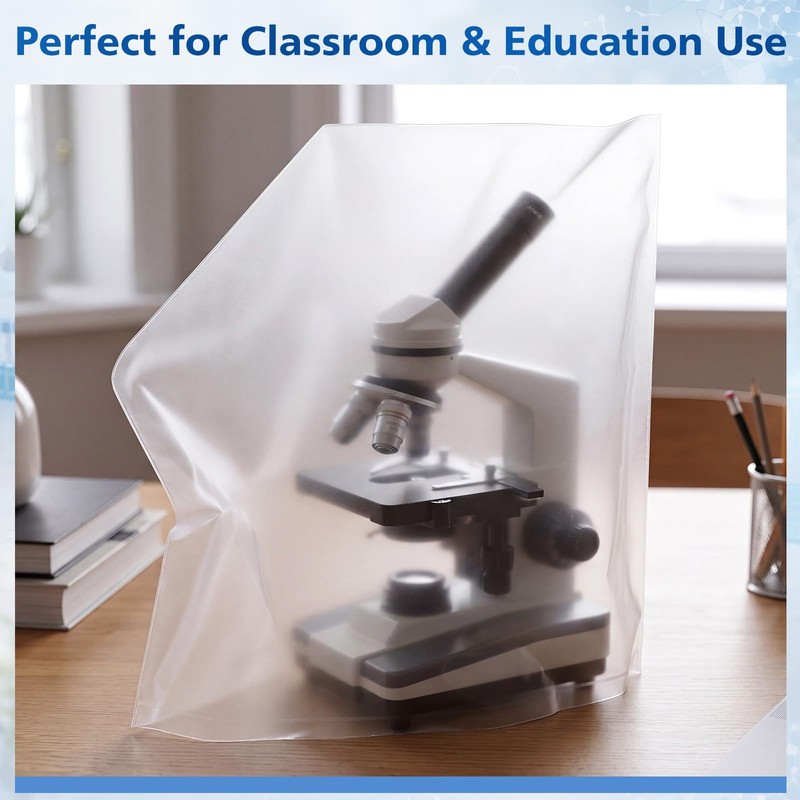 Wonderjune 2 Pack Thick Plastic Microscope Dust Cover, Full Sealed