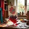 50 Pcs Red Feather Nature Feather Carnival Halloween Costume,Red Handicrafts,
