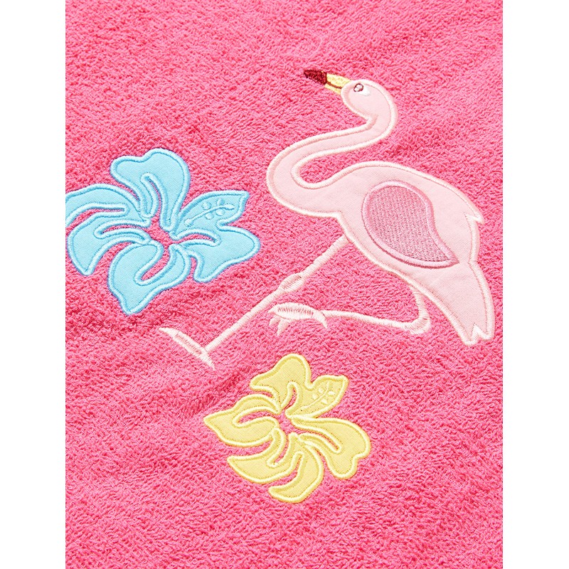 Playshoes Unisex Children's Terry Towelling Poncho Bathrobe Towel, flamingo