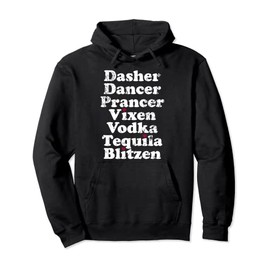 Christmas Reindeer Alcohol List Woman's Funny Pullover Hoodie