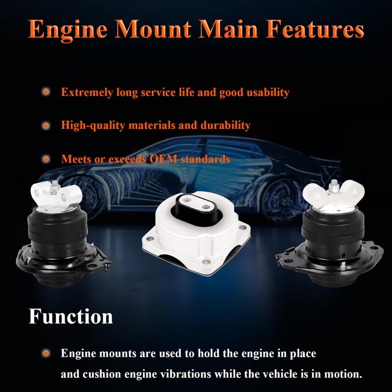 Engine Motor Mount Set 3Pcs Compatible with Chrysler 300 2011-2022,