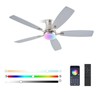 FUMLTP Ceiling Fans with Lights, 54inch RGB Low Profile Ceiling