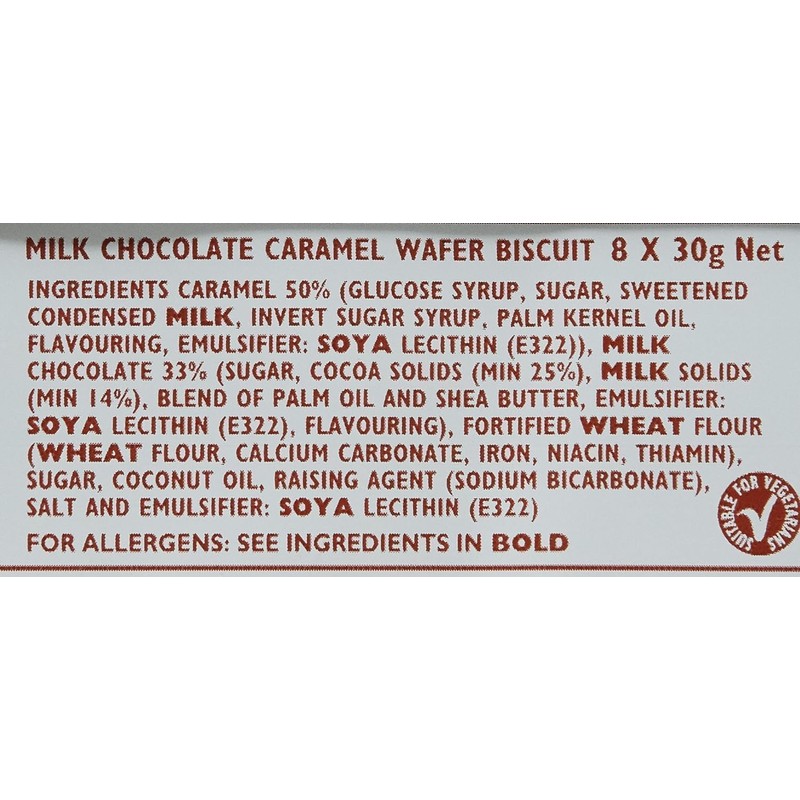 Tunnocks Milk Chocolate Caramel Wafer Biscuit 8 Pack 30g (Pack